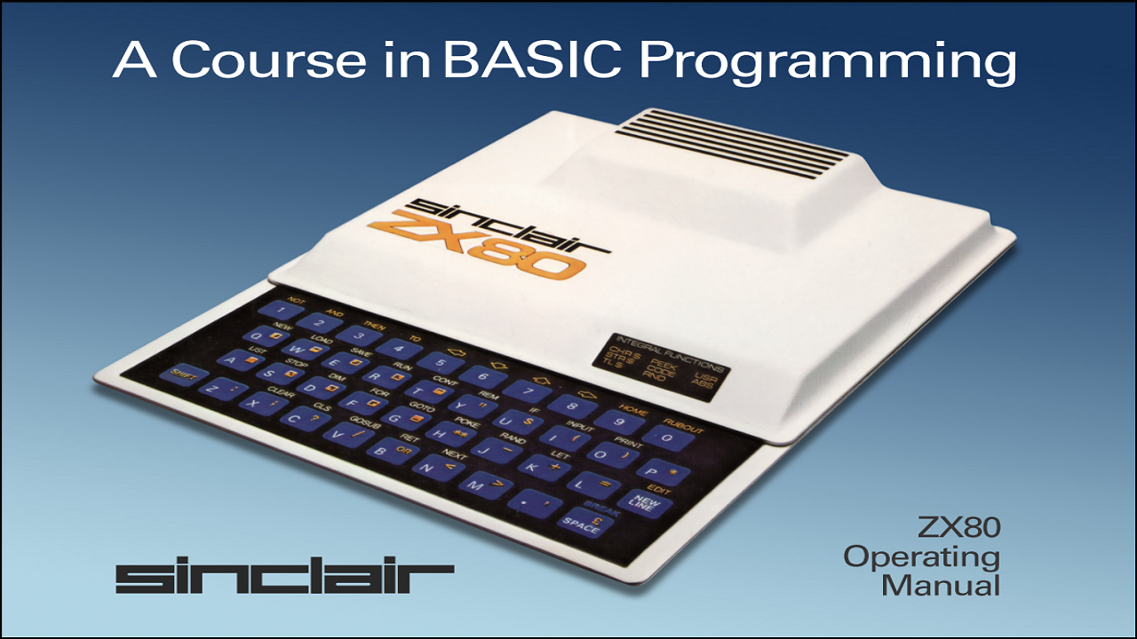 The front cover of the instruction manual for a Sinclair ZX80 computer